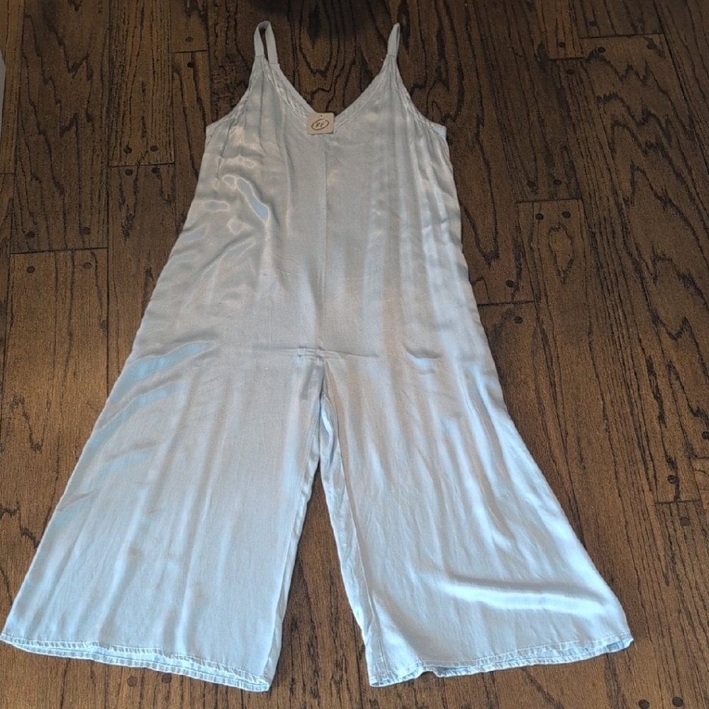 LACAUSA Ivory Wide-Leg Silk-Blend Jumpsuit